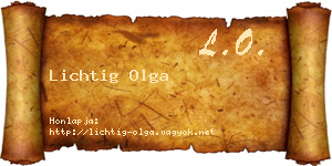 Lichtig Olga névjegykártya